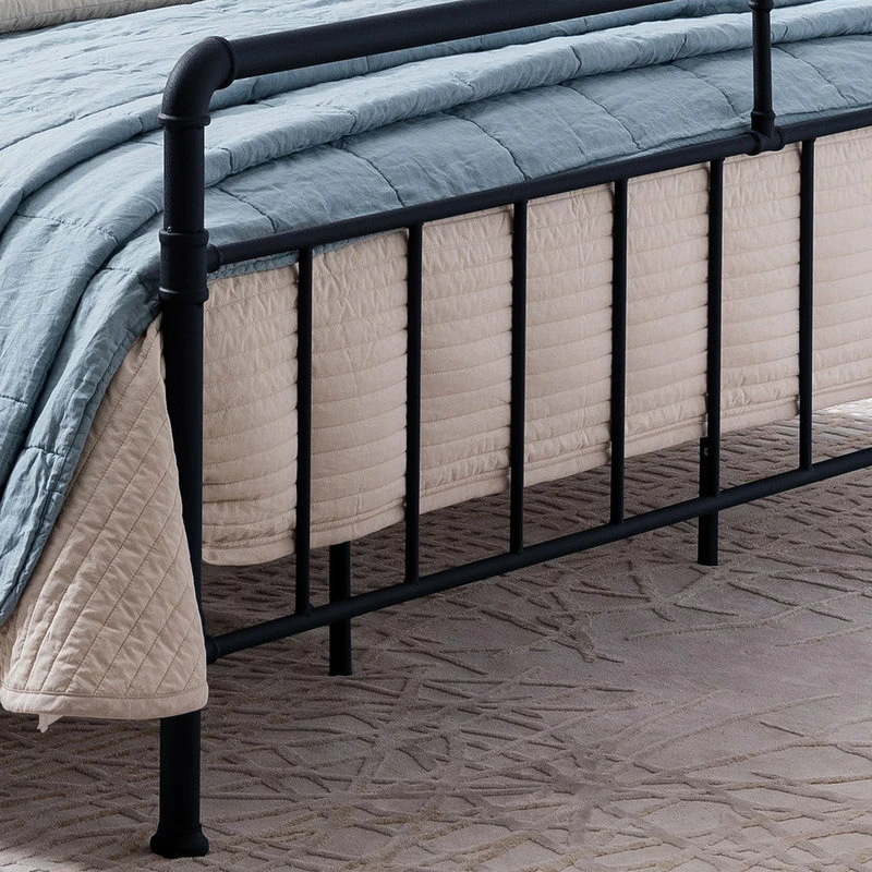 Best reviews of ๐ GDFStudio GDF Studio Sally Industrial Queen Iron Bed Frame, Black โ๏ธ - Image 4