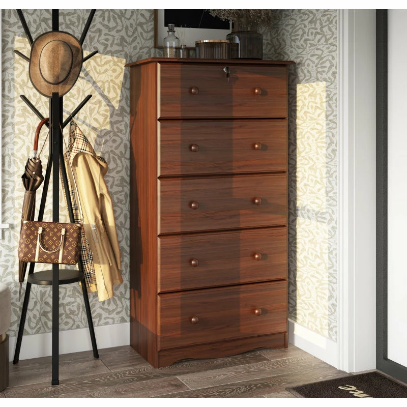 Coupon ๐ Palace Imports 100% Solid Wood 5-Super Jumbo Drawer Chest With Lock, Mocha ๐ฅ - Image 2