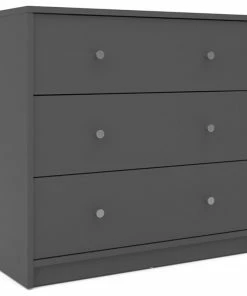 New 😉 Tvilum Portland 3 Drawer Chest In Gray 😉