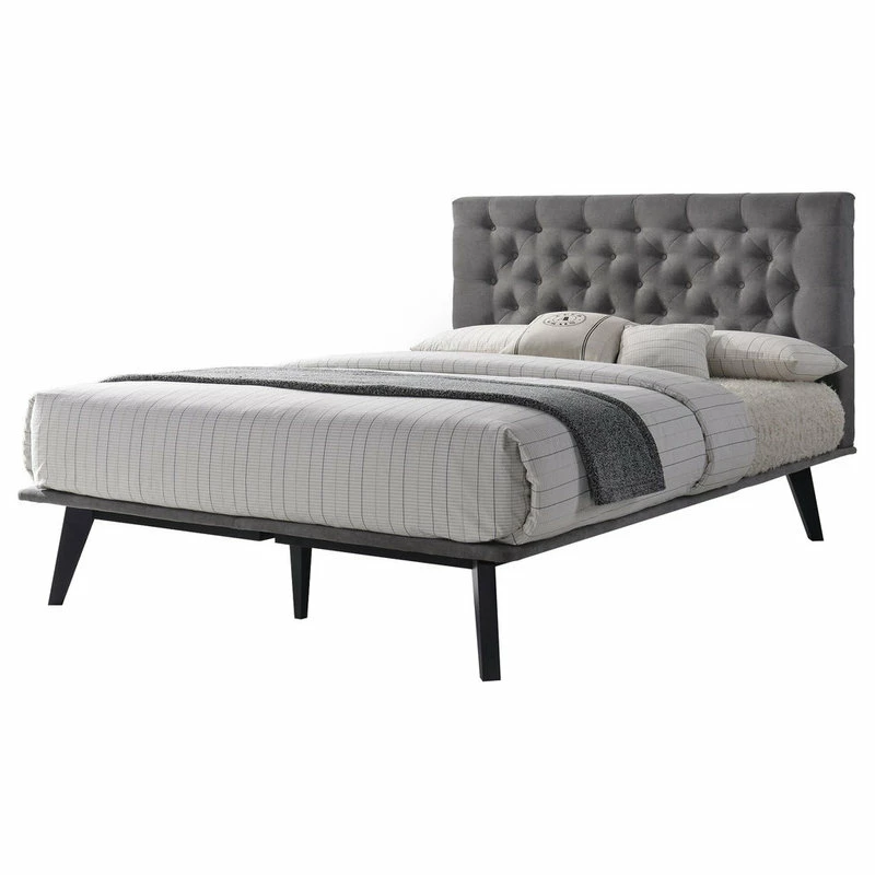 Discount 🎁 Vig Furniture Inc. Modrest Gibson Modern Grey Fabric Narrow King 72" X 80" Bed 🎁