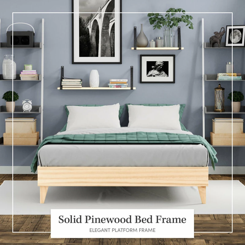 Wholesale 🌟 ELuxury Wooden Platform Bed Frame - Multiple Finishes Available, Natural, King 👏 - Image 2