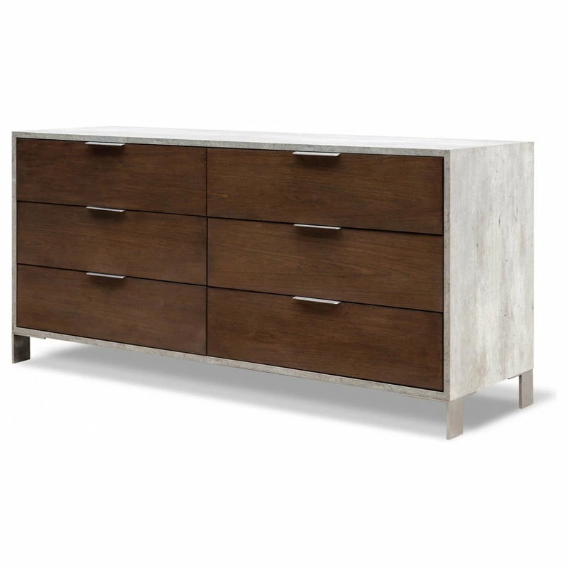 Deals ⭐ Vig Furniture Inc. Nova Domus Conner Modern Concrete 👗 Dresser, Dark Walnut/Gray 🔔