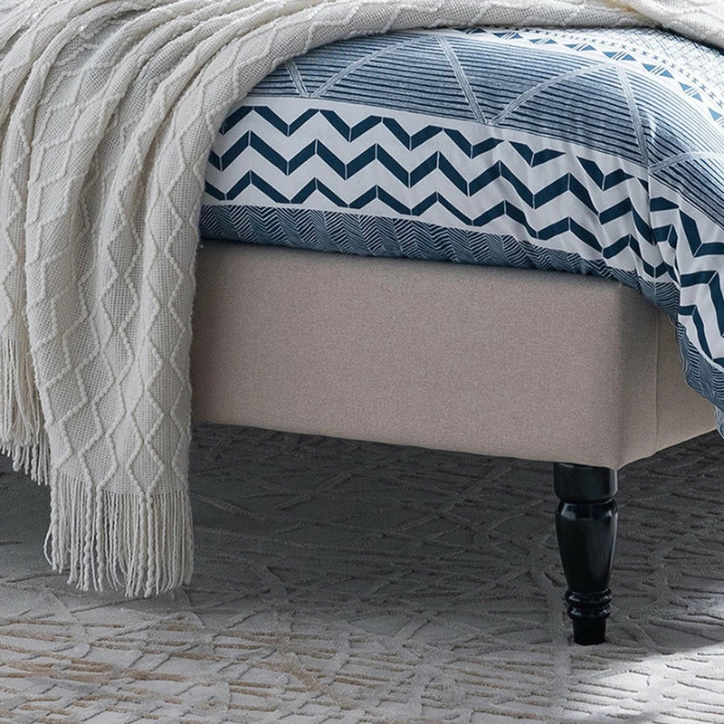 Flash Sale โค๏ธ GDFStudio GDF Studio Ray Traditional Fully-Upholstered Queen-Size Bed Frame, Beige ๐ - Image 5