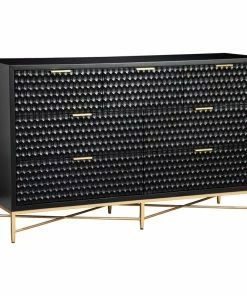 Best Sale 🎁 Origins By Alpine Black Pearl Seven Drawer Wood 👗 Dresser In Black 😍