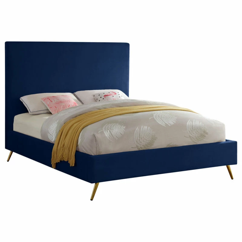 Buy ๐ฏ Meridian Furniture Jasmine Velvet Bed, Navy, King ๐ - Image 2