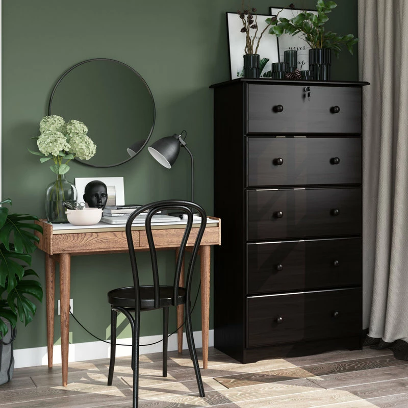 Cheap 🎉 Palace Imports 100% Solid Wood 5-Super Jumbo Drawer Chest With Lock, Java ❤️ - Image 2