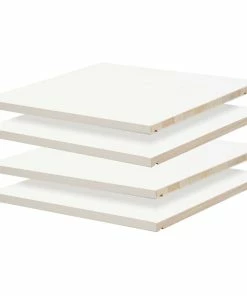 Flash Sale 😀 Palace Imports 100% Solid Wood Set Of 4 Small Shelves Only For Kyle Wardrobes, White 🤩