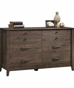 Promo 🎁 Pemberly Row 6 Drawer 👗 Dresser In Coffee Oak 🛒