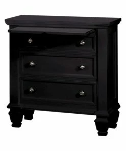 Brand new 🔥 Coaster Home Furnishings Coaster Sandy Beach 3 Drawer Nightstand In Black And Silver ✔️