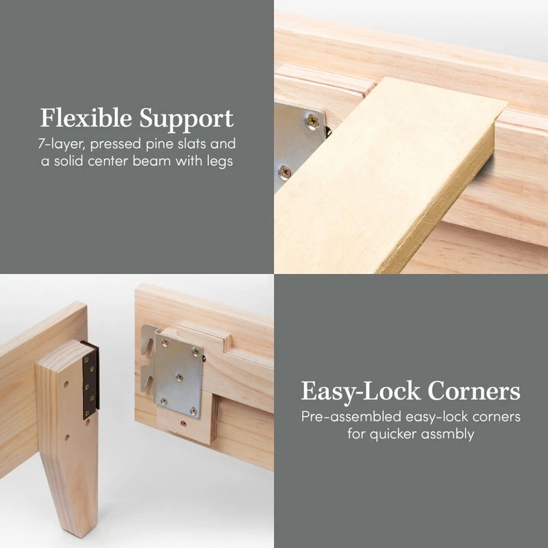 Wholesale 🌟 ELuxury Wooden Platform Bed Frame - Multiple Finishes Available, Natural, King 👏 - Image 4