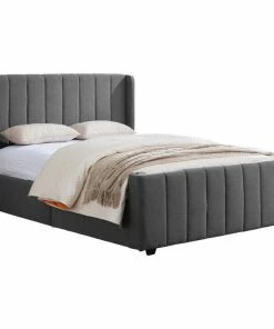 Top 10 😀 GDFStudio GDF Studio Riley Traditional Fully-Upholstered Queen Bed Frame, Charcoal Gray ✨