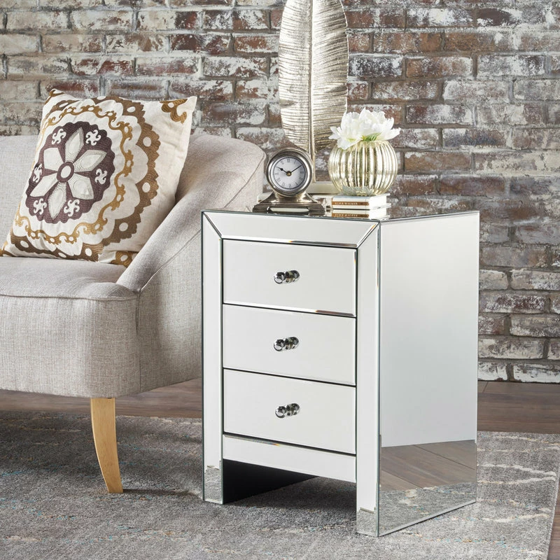New ๐ GDFStudio GDF Studio Lucille Mirror Finished 3-Drawer Accent Table ๐ฅ - Image 2