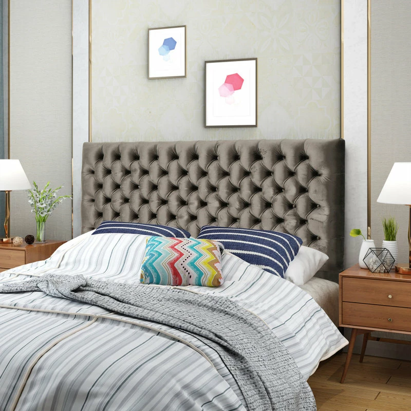 Deals ๐ GDFStudio GDF Studio Hunter Tufted Fabric Queen/ Full Headboard, Gray ๐ฅฐ - Image 2