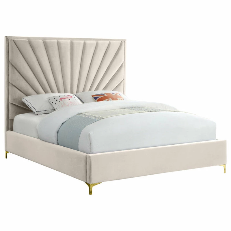 Best reviews of ๐ฅ Meridian Furniture Eclipse Velvet Bed, Cream, Full ๐ - Image 2