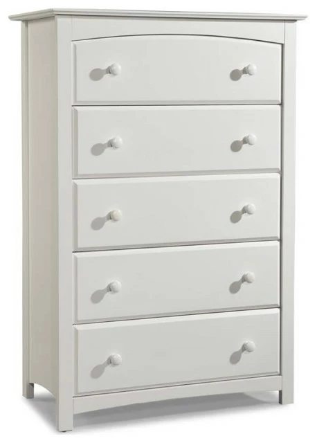 Promo 𧨠Stork Craft Kenton 5 Drawer Universal π Dresser In White π