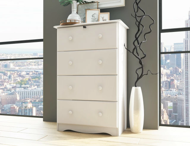 Wholesale β Palace Imports 100% Solid Wood 4-Super Jumbo Drawer Chest, White π